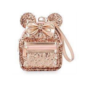 Minnie Mouse Rose Gold Squined Loungefly Purse Without the Wristlet